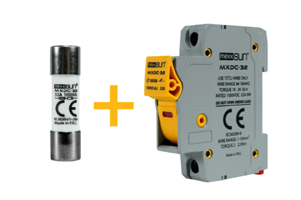 MEXXSUN DC Sigorta + Sigorta Yuvası (32A 1000V) - 12 adet